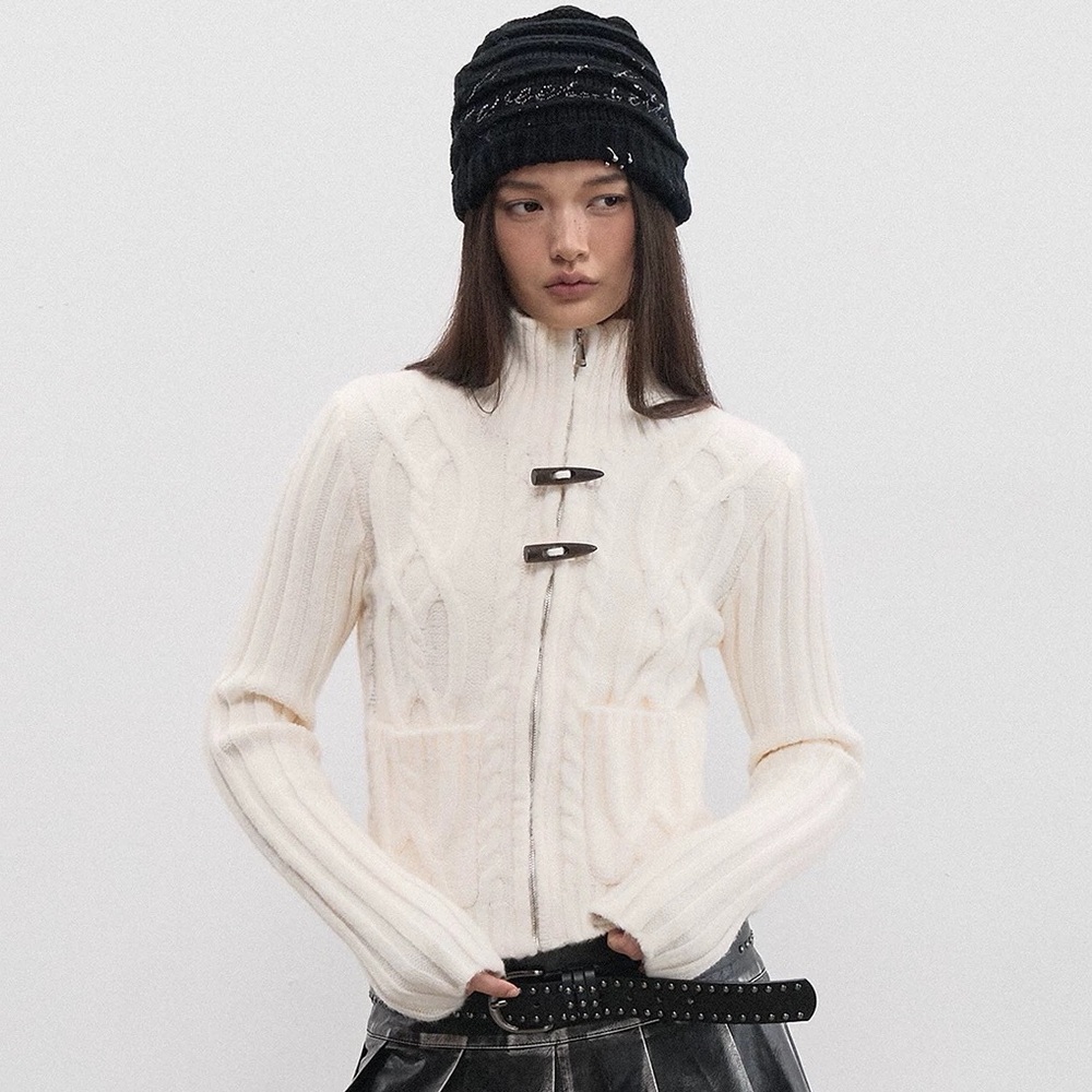 White Cable Knit Sweater